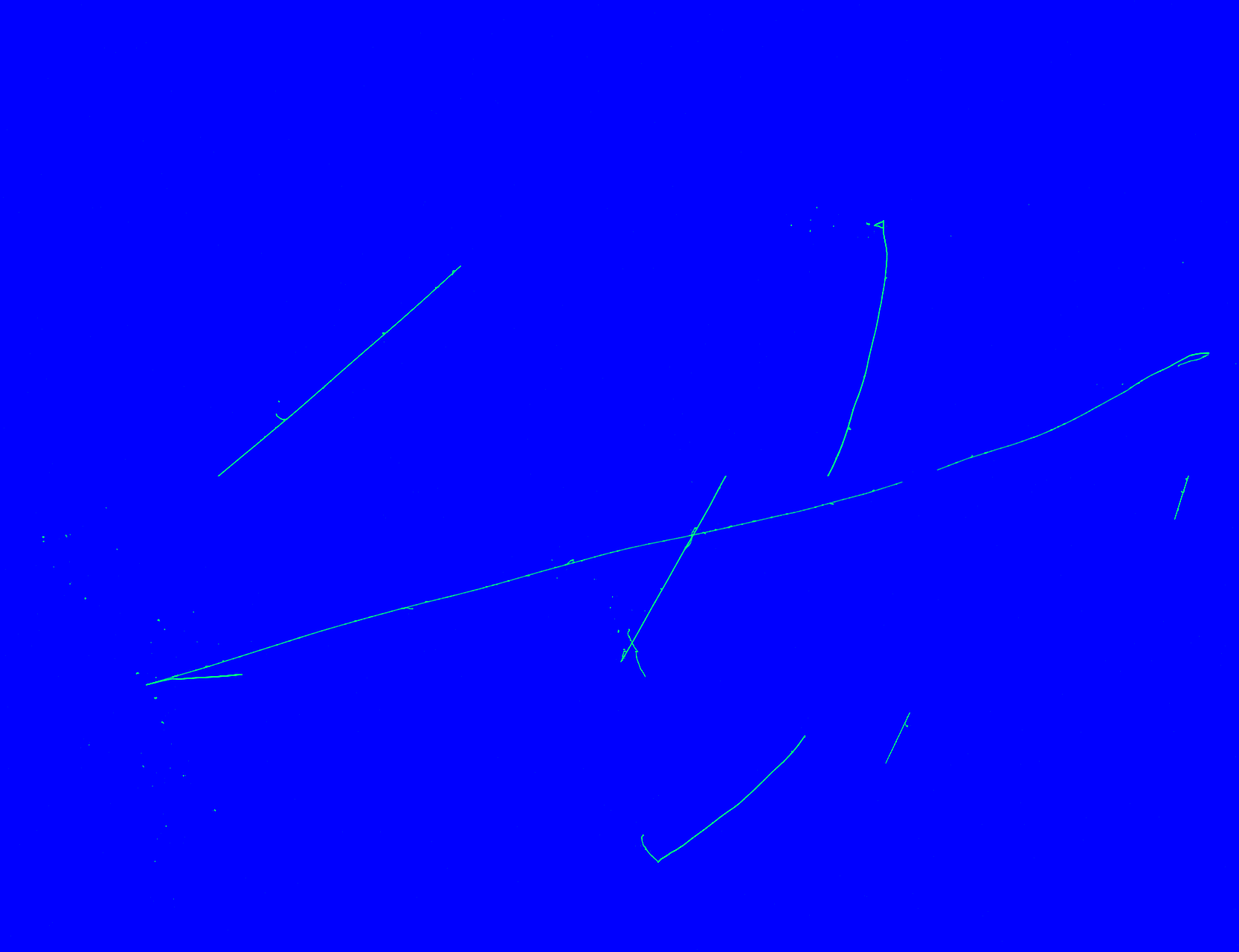 The third view of a muon neutrino interaction with cosmic muons overlaid.